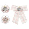 INSPIRE CHIC Women's Pre-Tied Neck Tie Tweed Ribbon Plaid Bowknot Brooch Pin with Rhinestones - 3 of 4