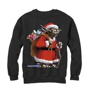 Men's Star Wars Christmas Santa Yoda Sweatshirt - 1 of 3