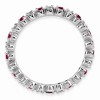 Black Bow Jewelry 2.25mm Sterling Silver, Garnet & .04 Ctw Diamond Stackable Band - image 2 of 4