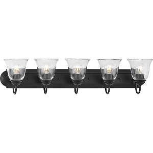 Progress Lighting, Calhoun Collection, 5-Light Vanity Light, Matte Black, Clear Glass Shades, Material: Steel - 1 of 1