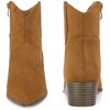 Perphy Women's Zipped Pointed Toe Block Heel Western Ankle Boots - 2 of 3