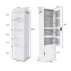 LOVSON 360° Rotating Full-Length Mirror with Jewelry Cabinet, Coat Rack, 4 Open Shelves and 2 Built-in Shelves, White - 3 of 4