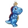 Old World Christmas 3.5 Inch A-Roarable Tyrannosaurus Ornament Blue Dinosaur Tree Ornaments - 2 of 3