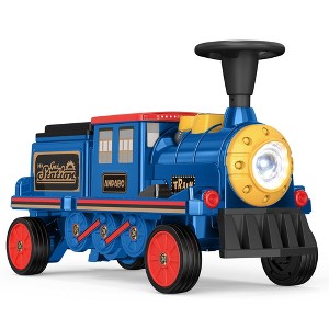 ANPABO Ride On Train Trackless, with Height-Adjustable Seat, Extra Storage, Train Whistle - 1 of 4