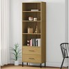 Bookcase with 2 Drawers Brown 23.6"x13.8"x70.9" Solid Wood OSLO - 2 of 4