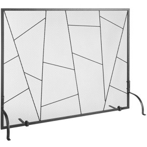 VEVOR Fireplace Screen Single Panel, Sturdy Iron Mesh Fireplace Screen, 35.6"(L) x28.4"(H) Spark Guard Cover, Simple Installation, Black - 1 of 4