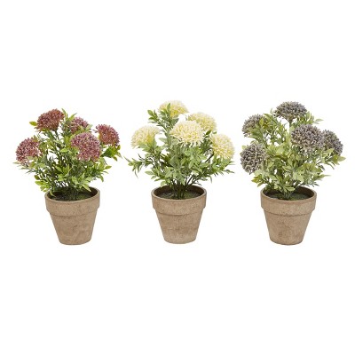 Nature Spring Set of 3 Assorted Faux Flowers