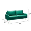 Velvet Loveseat Modern Sofa Tufted Couch with Metal Legs for Living Room, Bedroom, Office, Playroom - 3 of 4