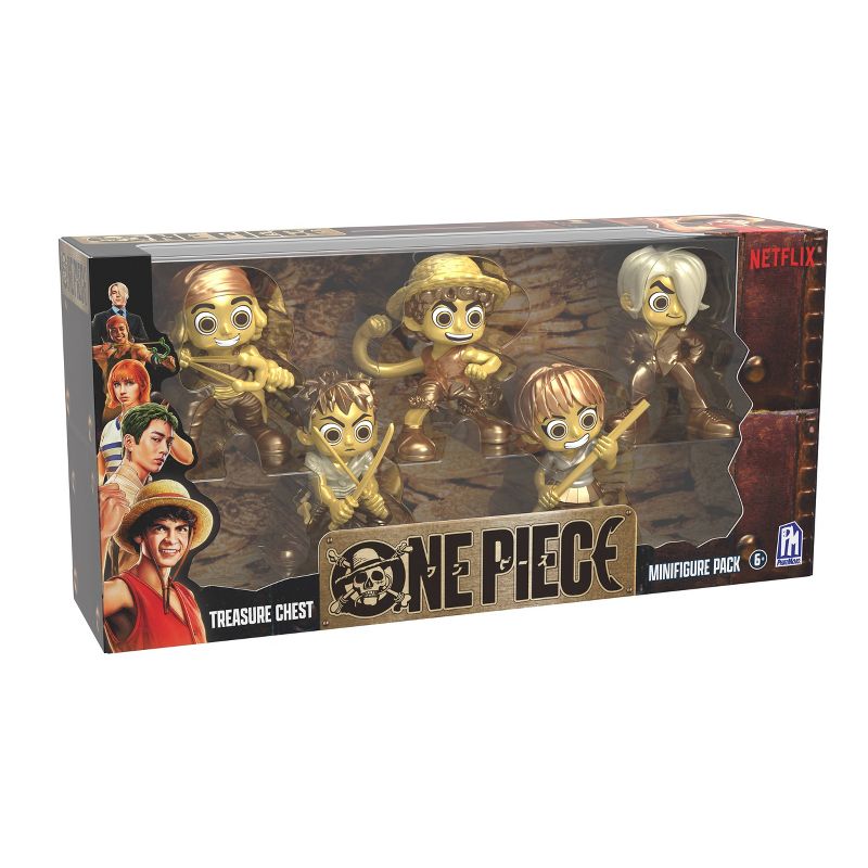 One Piece Collectible Treasure Chest Gold Mini Figure Set - 5pk, 1 of 16