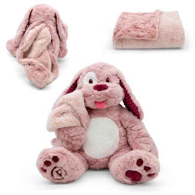 Plushible Blankie Bestie 2-in-1 Plush and Blanket Pinki Doodle Dog