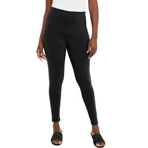 Jessica London Women's Plus Size Everyday Stretch Cotton Legging - 1 of 4