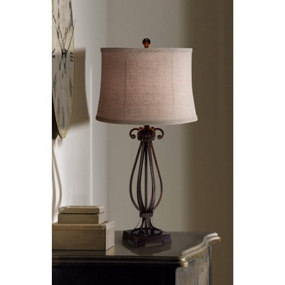 Taos 32" Iron Table Lamp with Burlap Shade