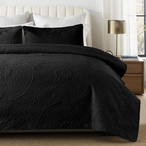 2-3 Pcs Quilted Bedspread Floral Pattern Decorative Coverlet Quilt Bedding Set for All Seasons - Cotton Passion - 1 of 4