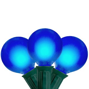 Northlight Set of 15 Blue Satin G50 Globe Christmas Lights - Green Wire - 1 of 3