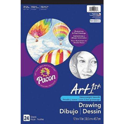 Pacon Art1st 18 X 12 Drawing Sketch Pad 24 Sheets/pad 3/bundle (pac4737)  Pac4737-3 : Target