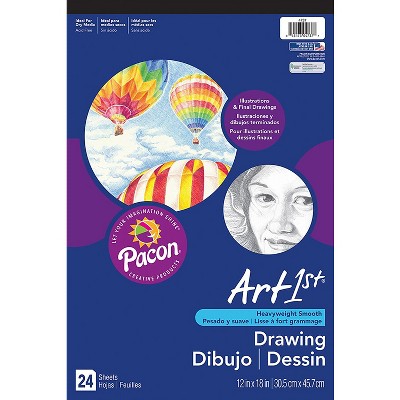 Pacon Art1st 18 x 12 Drawing Sketch Pad 24 Sheets/Pad 3/Bundle (PAC4737)  PAC4737-3