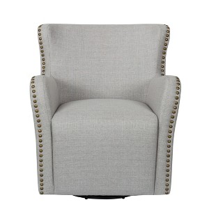 John Boyd Designs Harris Swivel Upholstered Chair Light Gray