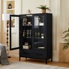 VYNXARIA 60'' Tall Display Cabinet with Tempered Glass Doors - Modern Storage Solution - 3 of 4