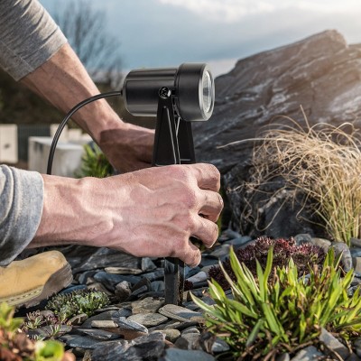 Set of 8 Black Low Voltage LED Outdoor Spotlights