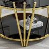 Dolonm Stainless Steel Round Glass End Table，Side Table - 2 of 4