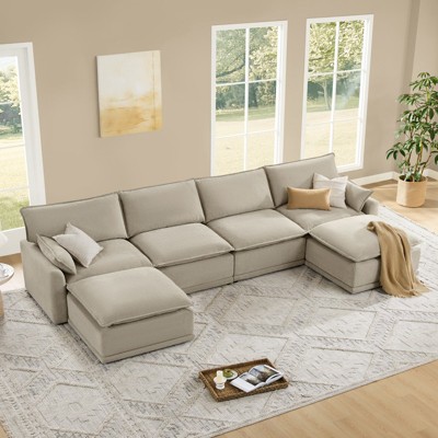 Spruce & Spring Modular Couch Oversized Sectional Sofa for Living Room