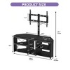 TV Stand with Mount , LED Corner TV Stand for 70/65 Inch TV with Power Outlets, LED Entertainment Center for Living Room, Black Carbon Fiber - 2 of 4