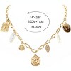 Gold Charm Necklace for Women White Pearl Choker Necklace Head Portrait Square Pendant Necklace Boho Charm Necklace Beach Necklace Jewelry for Women - 4 of 4