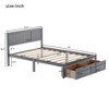 Full/Twin Size Wood Platform Bed with Under-bed Drawer-ModernLuxe - 3 of 4