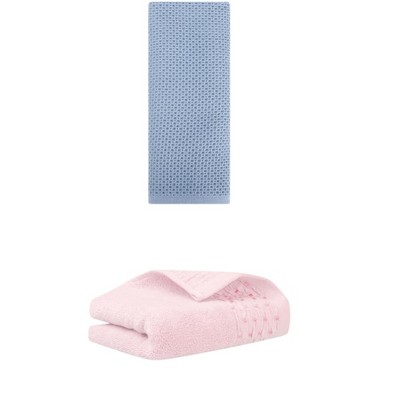 REGALWOVEN Cotton Soft Absorbent Hand Towel for Bathroom Kitchen Hotel Spa 14" x 30"/13" x 30" 2 Pcs