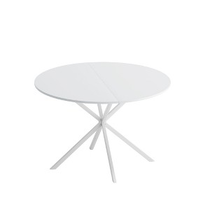 NicBex Modern Round Dining Table with Two Piece Removable Top and Cross Leg,Off-White/Black/White - 1 of 4