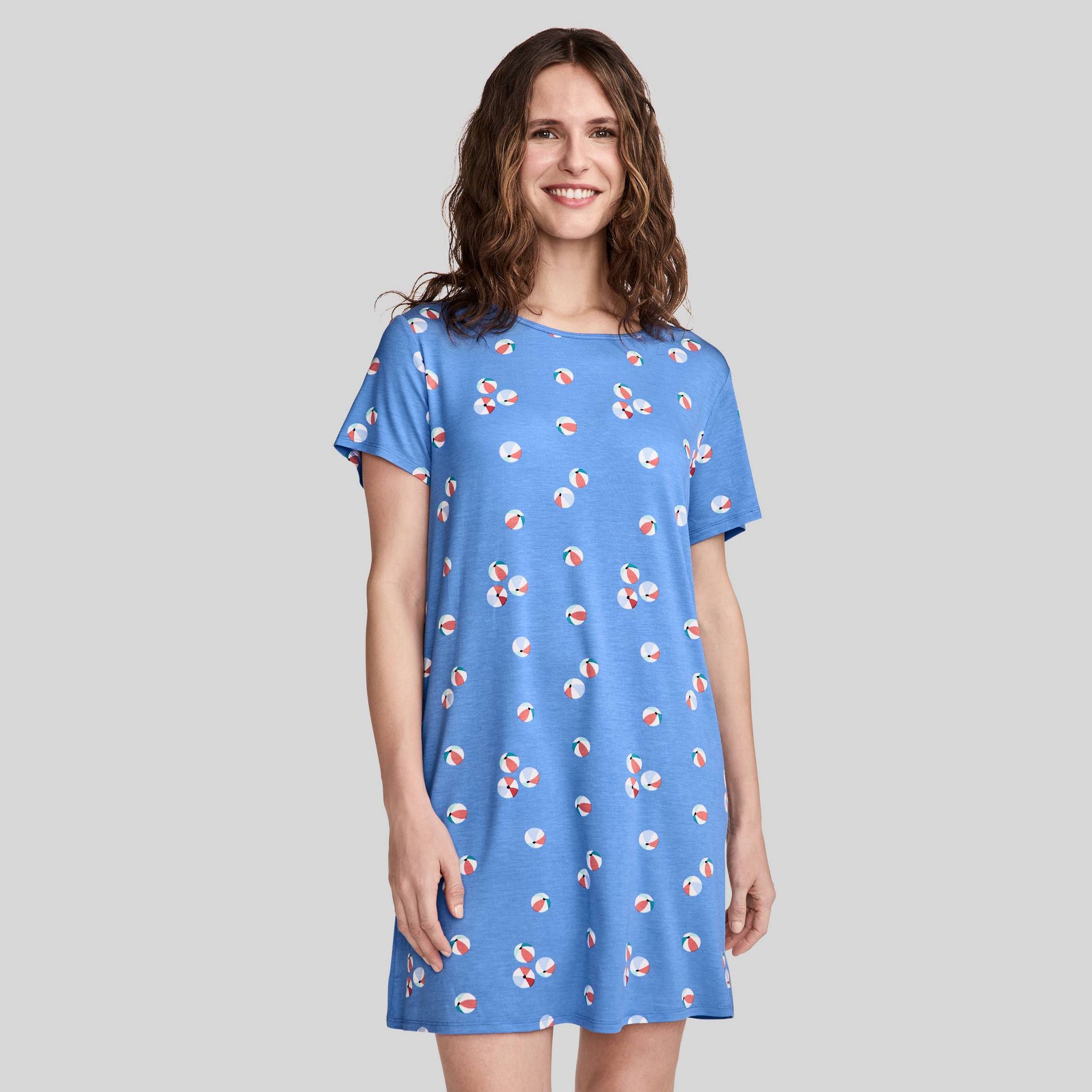 Jockey Generation™ Women's Luxe Sleepshirt Beach Balls Pajama Skirt - Blue