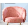 CAVINAS Velvet Accent Chair with Curved Button-Tufted Back and Metal Legs,Cozy Upholstered Living Room Chairs,Reading Chairs for Living Room - 3 of 4