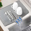 LunaLulinlk Silicone Dish Drying Mat with Drain Lip – Large 18.9"x13.8" Hygienic Counter Tray for Kitchen Sink, Easy to Clean Gray - 2 of 4