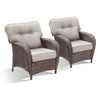 Belord Patio Chairs Set of 2 with Extra Wide Backrest, All Weather Brown Wicker Patio Furniture Set with Comfort Thick Cushion for Porch Deck Balcony - 4 of 4