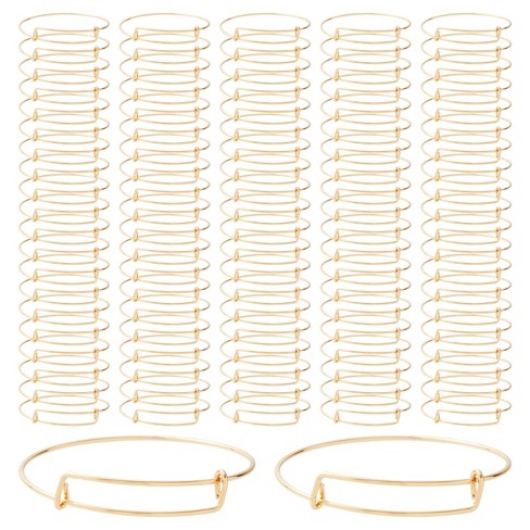 Stockroom Plus 100 Pack Expandable Bracelets For Jewelry Making, Wholesale  Blank Memory Wire Cuffs For Women, Gold, 2.6 In : Target