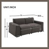 71" Modern Linen Fabric Sofa, Exquisite Wide Armrest Loveseat - ModernLuxe - 3 of 4