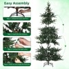 6FT Pre-Lit Artificial Christmas Tree, Slim Artificial Fir Tree with 300 LED Lights & 678 Branches, Xmas Tree For Home Office Party Holiday Decor - 4 of 4