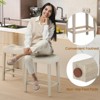 Tangkula 24" Bar Stools Set of 2 w/ Footrest Rubber Wood Frame for Kitchen Island - 4 of 4