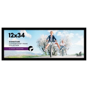 Americanflat 12x34 Poster Frame with Polished Plexiglass, Gallery Style Frame with Engineered Wood, Signature Collection, Black - 1 of 1