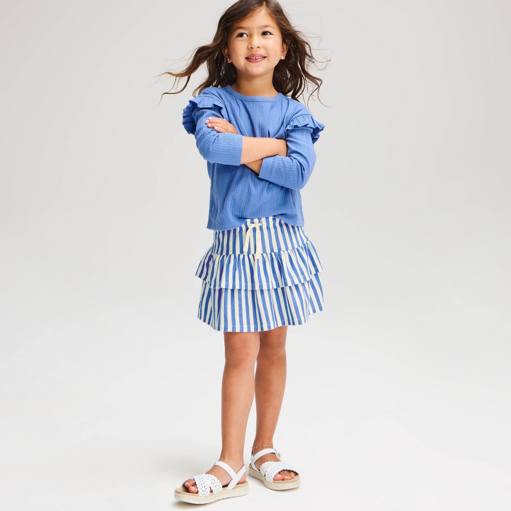 Toddler Girls' Striped Skort - Cat & Jack™ Blue/White 4T