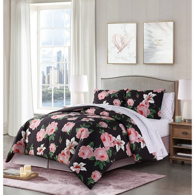 Twin/Twin XL Rose Garden Reversible Comforter & Sham Set - Candies