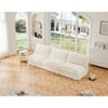 NicBex Couches for Living Room 3 Seater Deep Seat Armless Sofa Free Combination Corduroy Upholstered Slipcovered Sofa Couch, Cream - 2 of 4