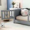Twin Size Platform Bed with Built-in Book Storage Rack and Door - 4 of 4