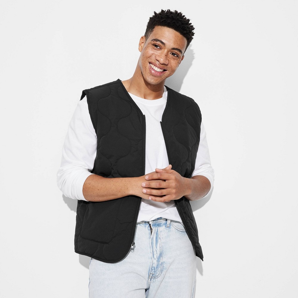 Men's Regular Fit Quilted Vest - Original Use™ Black XXL