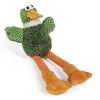 goDog Checkers Skinny Duck Squeaky Plush Dog Toy, Chew Guard Technology - Green, Small - 2 of 4