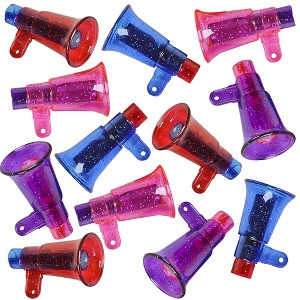 ArtCreativity Mini Glitter Megaphone Whistles Noisemaker Toys (Set of 12) - 1 of 4
