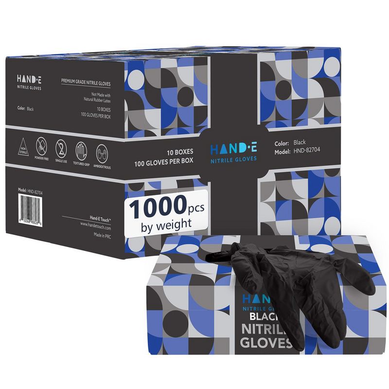 Hand-E Nitrile Exam Gloves, 3 Mil Thickness, Latex & Powder Free, Perfect for Cleaning & Cooking - 1000 Pack, 3 of 9