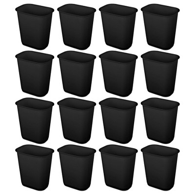 Sterilite 3 Gallon Rectangular Wastebasket Small Home Kitchen or Bathroom Trash Bin, Accommodates 4 Gallon Trash Liner, Black
