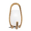 15" Organic Contemporary Natural Wood Accented Table Desk Lamp with Translucent Glass Shade - Lalia Home - 4 of 4