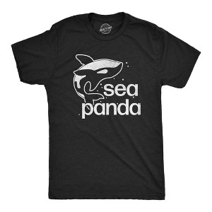 Mens Sea Panda T Shirt Funny Cute Orca Killer Whale Lovers Tee For Guys - Crazy Dog Men's T Shirt - 1 of 4